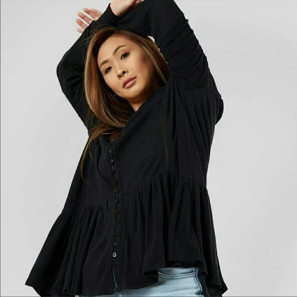 Free People Set to Stun Lace Flowy Boho Top - Picture 2 of 14